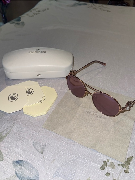 Swarovski SK278 33U Rose Gold Round Aviator Sunglasses — Excellent Condition main image 7